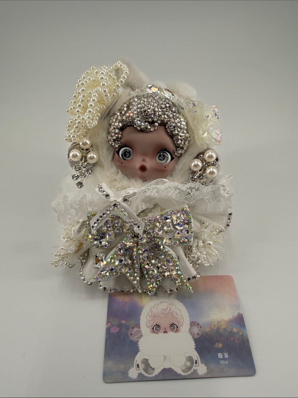 Authentic POP MART SKULLPANDA Mist Plush Pendant OOAK Crystal Couture Custom NWT